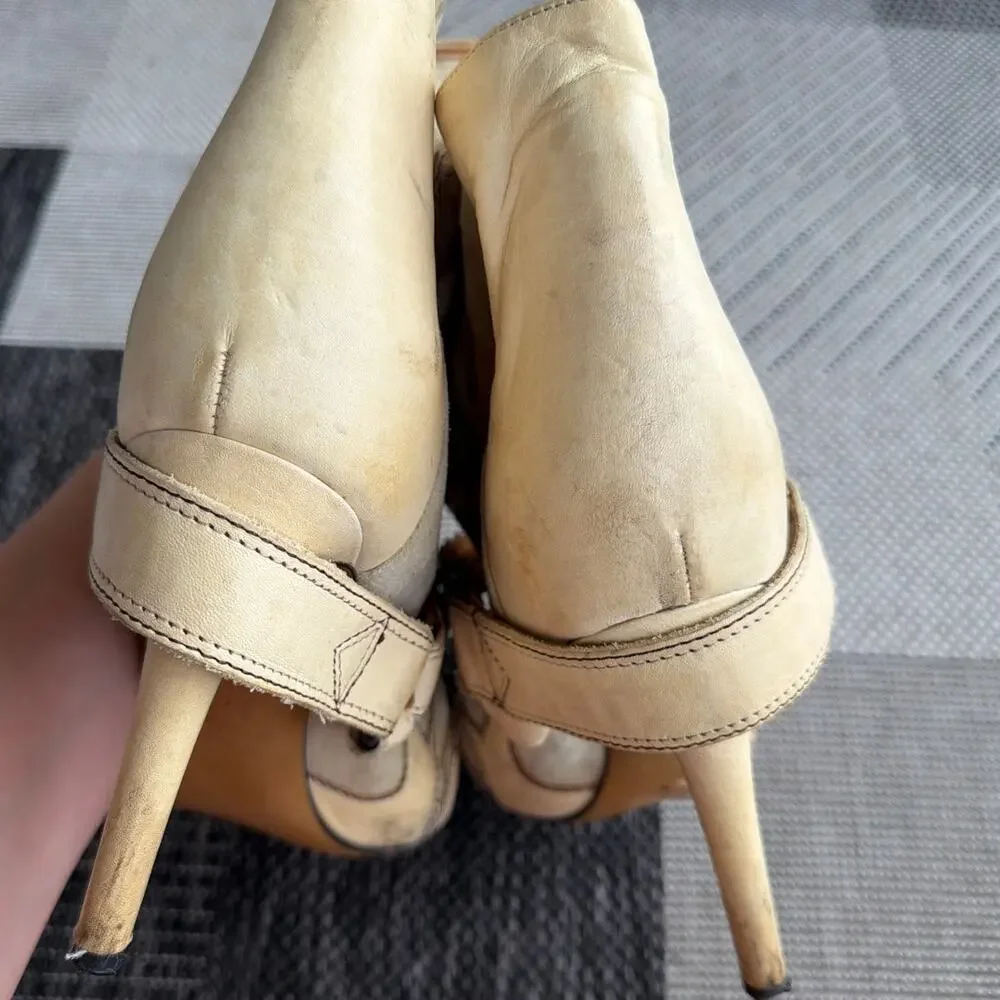 ISABEL MARANT Women's Blackson Ankle Western Boots Size 37 Beige Pointed Toe - Picture 5 of 9